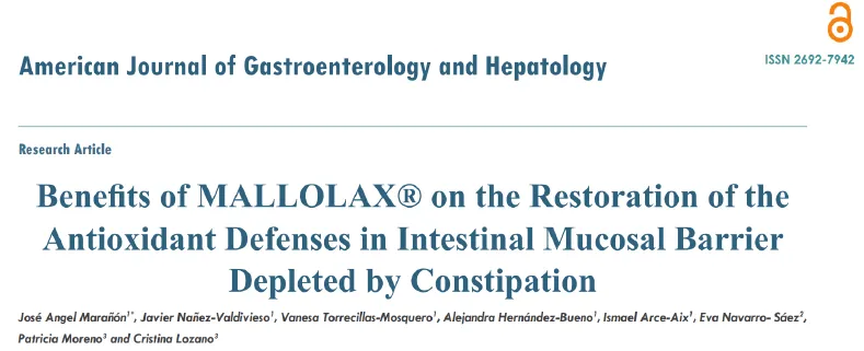 AJGH — Benefits of Mallolax on antioxidant defenses (study cover)