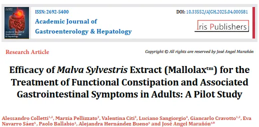 Academic Journal — Efficacy of Malva sylvestris extract pilot study (study cover)